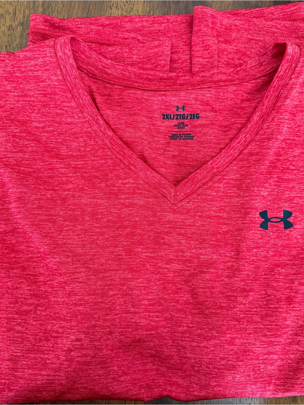 Under Armour Women’s Red Heather V-Neck Performance Top